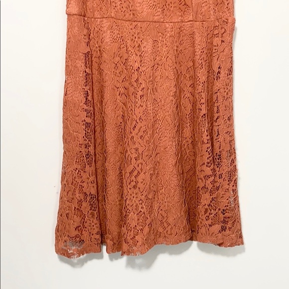 Trixxi Smooth Lace Fit and Flare Orange Dress Sz11 - Picture 5 of 6
